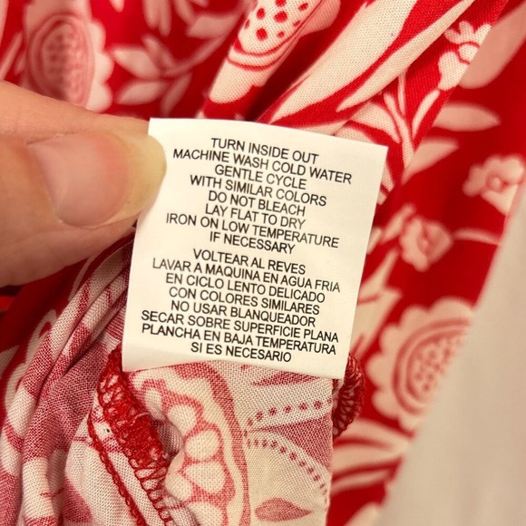 NWT Lily Rose Dress Women's XXL Red Cream Floral Summer Lightweight Flowy Maxi‎ - Picture 11 of 16